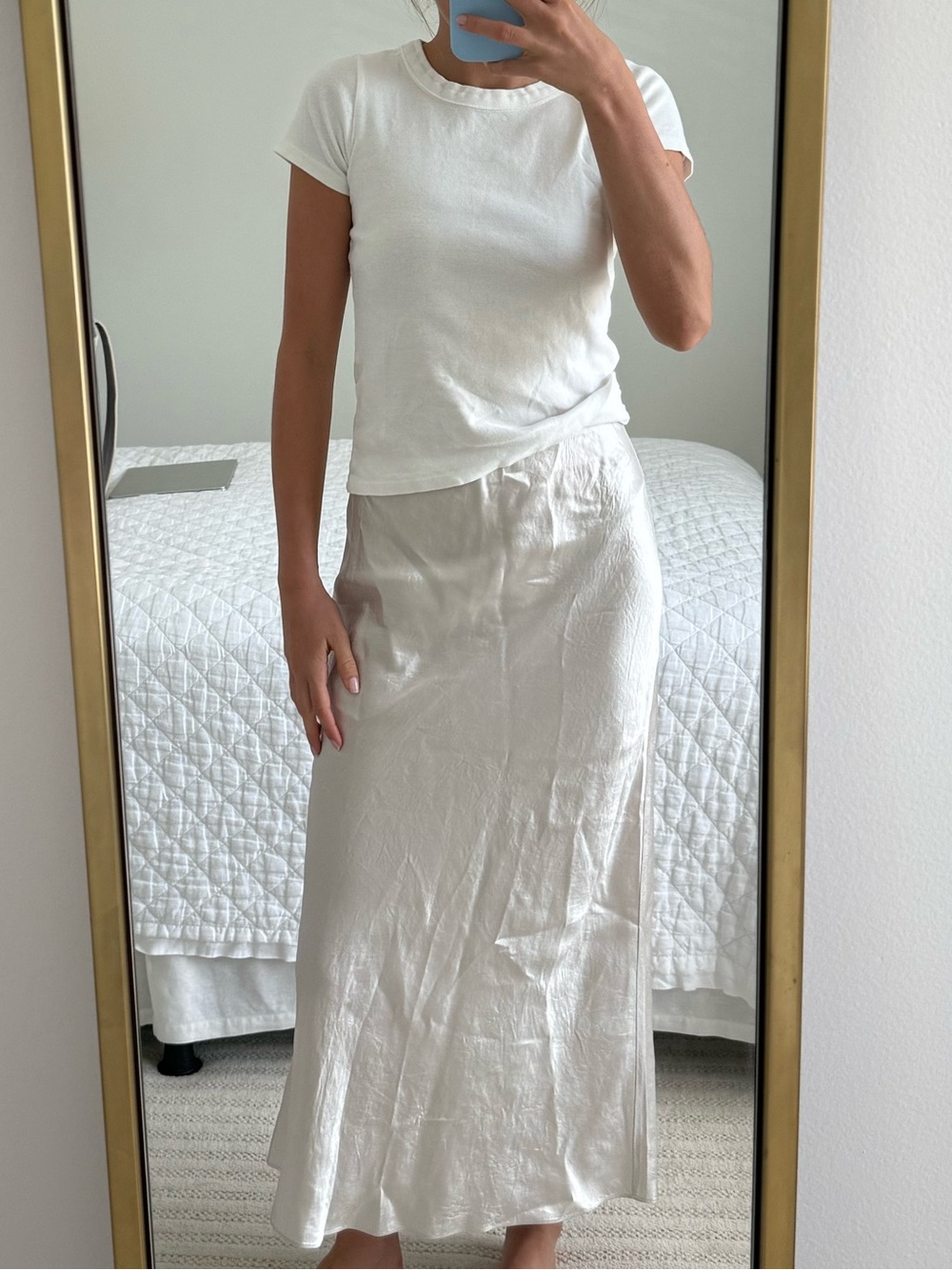 Babaton Cream Midi Slip Skirt